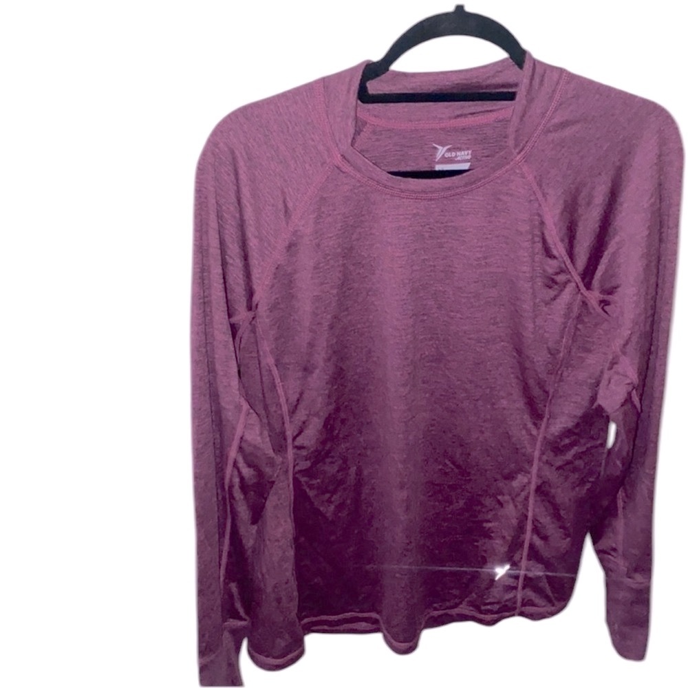 Old Navy Purple Long Sleeve Workout Top Size L | Semi-Fitted, Activewear